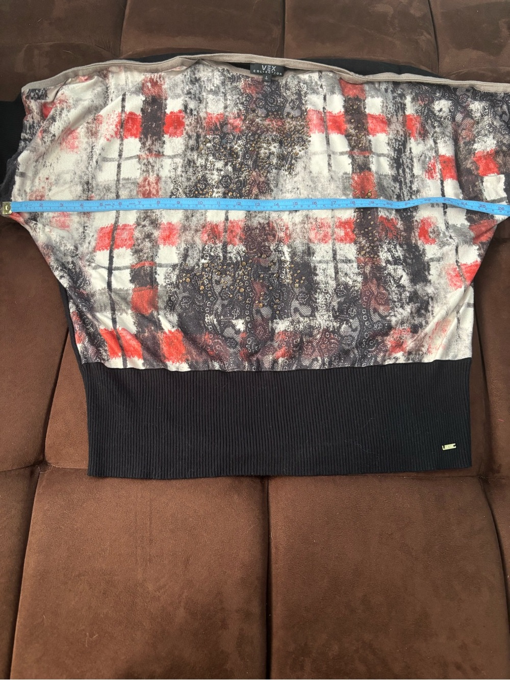 VEX Collection Abstract Print Batwing Pullover Sweater size Large - Picture 8 of 11